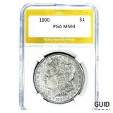 1890 Morgan Silver Dollar PGA MS64