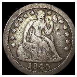 1843-O Seated Liberty Silver Dime LIGHTLY CIRCULAT