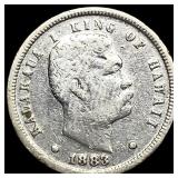 1883 Silver 10 Cents Hawaii Dime NEARLY UNCIRCULAT