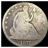 1875 Seated Liberty Half Dollar NICELY CIRCULATED