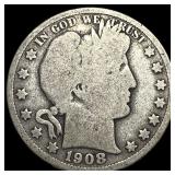 1908-O Silver Barber Half Dollar LIGHTLY CIRCULATE