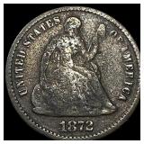 1872 Seated Liberty Half Dime LIGHTLY CIRCULATED