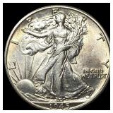 1945-D Silver Half Dollar Walking Liberty GEM BU