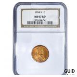 1954-S Wheat Cent NGC MS67 RD