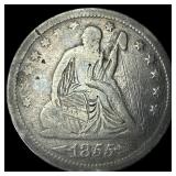 1855 Arrows Seated Liberty Quarter NICELY CIRCULAT