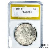 1887-O Morgan Silver Dollar PGA MS64