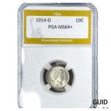 1914-D Barber Dime PGA MS64+