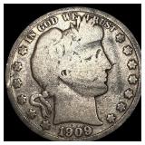 1909-O Silver Barber Half Dollar NICELY CIRCULATED
