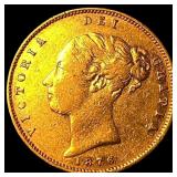 1876 Gold Sovereign Victoria Shield CLOSELY UNCIRC