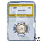 1954 Washington Silver Quarter PGA MS66