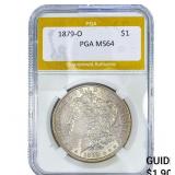 1879-O Morgan Silver Dollar PGA MS64