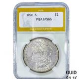 1881-S Morgan Silver Dollar PGA MS66