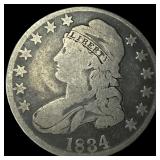 1834 Capped Bust Half Dollar NICELY CIRCULATED