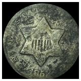 1852 Silver Three-Cent Piece LIGHTLY CIRCULATED