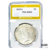 1923-S Silver Peace Dollar PGA MS64