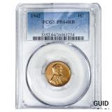 1942 Wheat Cent PCGS PR64 RB