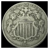 1869 Shield Nickel LIGHTLY CIRCULATED