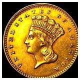 1862 Gold $1 Indian Princess Head UNCIRCULATED