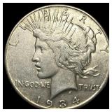 1934-S Silver Peace Dollar NEARLY UNCIRCULATED