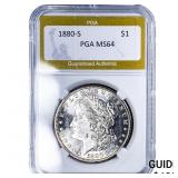 1880-S Morgan Silver Dollar PGA MS64