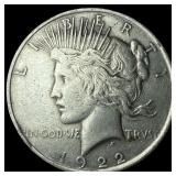 1922 Silver Peace Dollar NEARLY UNCIRCULATED
