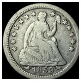 1853 Arrows Seated Liberty Half Dime NEARLY UNCIRC