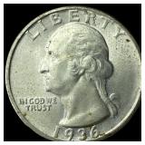 1936 Silver Washington Quarter UNCIRCULATED