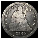 1845 Silver Quarter Dollar (Seated Liberty) LIGHTL