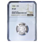 1960 Roosevelt Dime NGC PF69