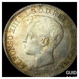 1895 Puerto Rico Silver 1 Peso KM 24