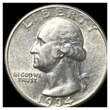 1934-D Silver Washington Quarter CLOSELY UNCIRCU
