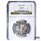 1921-D Walking Liberty Half Dollar NGC VG10
