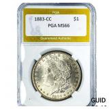 1883-CC Morgan Silver Dollar PGA MS66