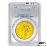 1850 $20 Gold Double Eagle PCGS AU58