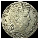 1909 Barber Half Dollar LIGHTLY CIRCULATED