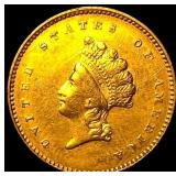 1854 Gold $1 Indian Head Type 2 CHOICE AU