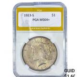1923-S Silver Peace Dollar PGA MS64+
