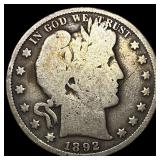 1892 Silver Half Dollar (Barber) LIGHTLY CIRCULATE