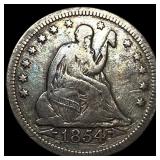 1854 Arrows Seated Liberty Quarter LIGHTLY CIRCULA
