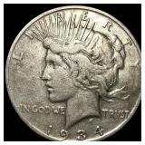 1934 Peace Silver Dollar NEARLY UNCIRCULATED