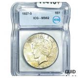 1927-S Silver Peace Dollar ICG MS62