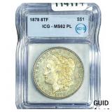 1878 8TF Morgan Silver Dollar ICG MS62 PL