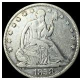 1858-O Silver Half Dollar LIGHTLY CIRCULATED