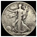 1938-D Silver Walking Liberty Half Dollar LIGHTLY