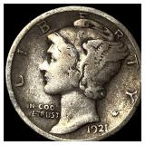 1921 Mercury Dime LIGHTLY CIRCULATED