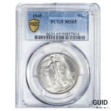 1945 Walking Liberty Half Dollar PCGS MS65