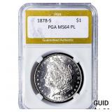 1878-S Morgan Silver Dollar PGA MS64 PL