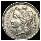 1865 Nickel Three-Cent Piece CHOICE AU