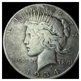 1934 Silver Peace Dollar LIGHTLY CIRCULATED