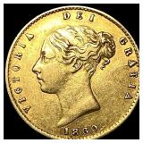 1860 Gold Sovereign Victoria Young Head CHOICE AU